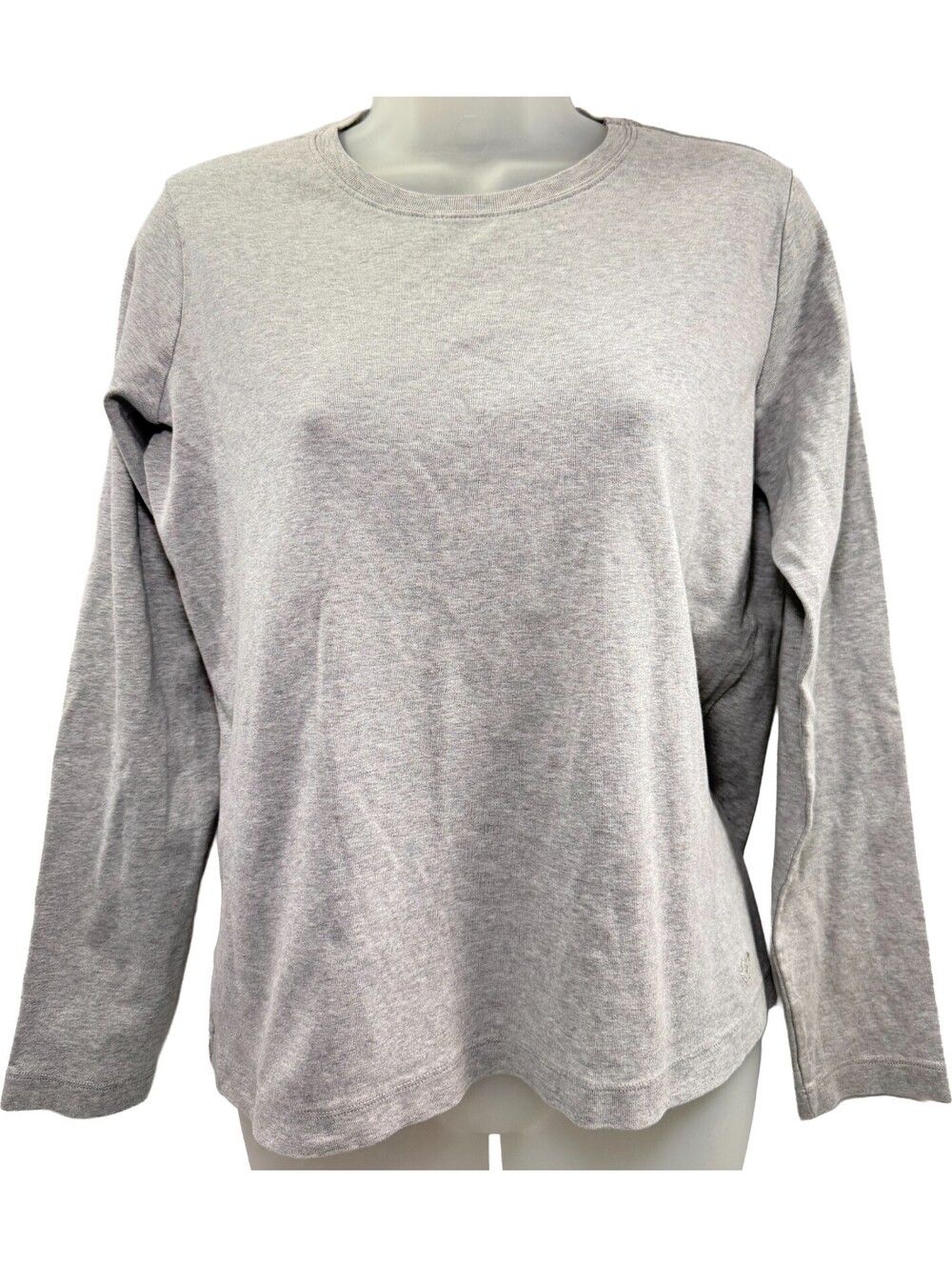 Izod Long Sleeve T-Shirt Womens Medium Gray Cotton - Pullover CrewNeck Top